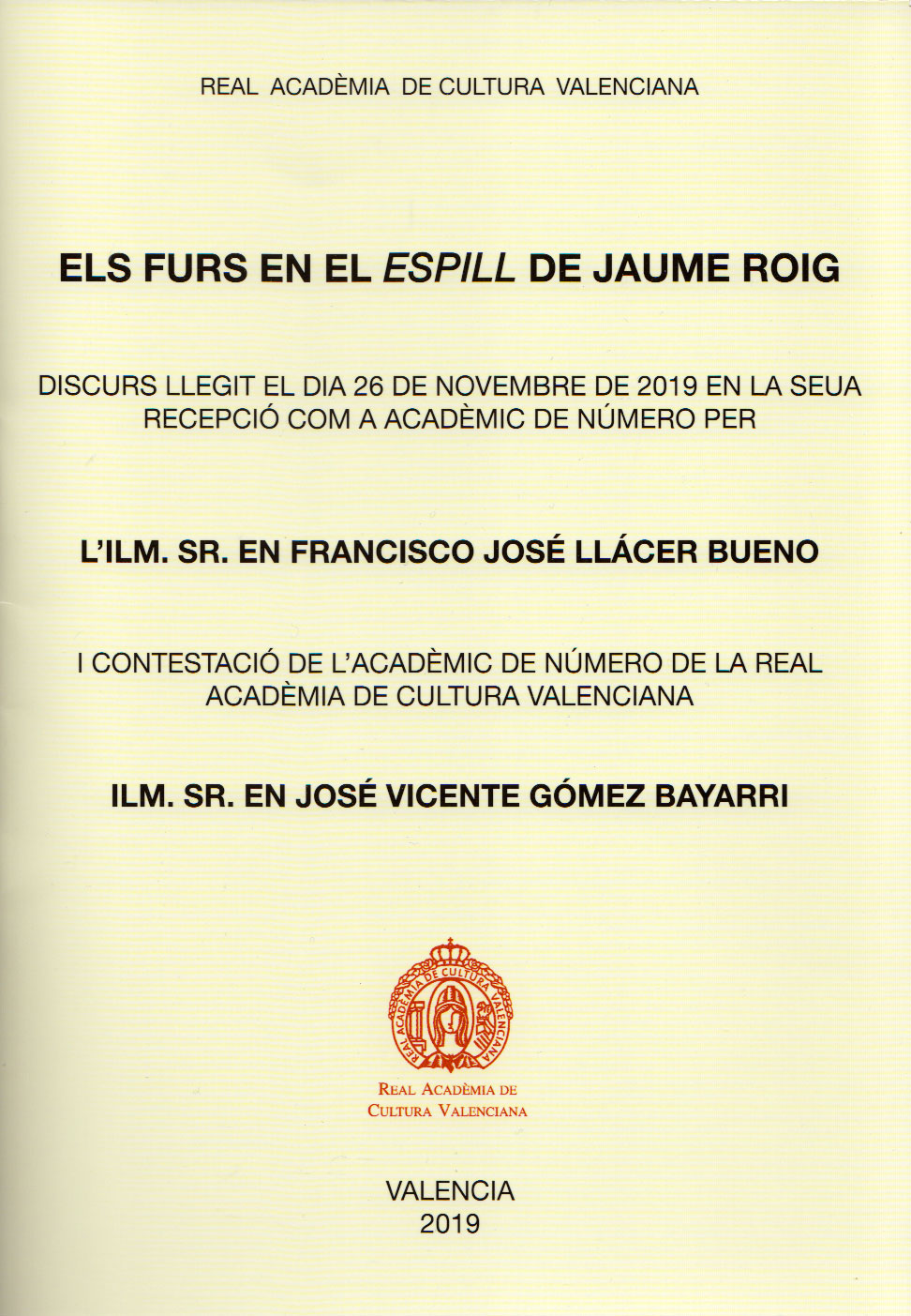 Discurso Francisco Llácer Bueno Discurso Francisco Llácer Bueno